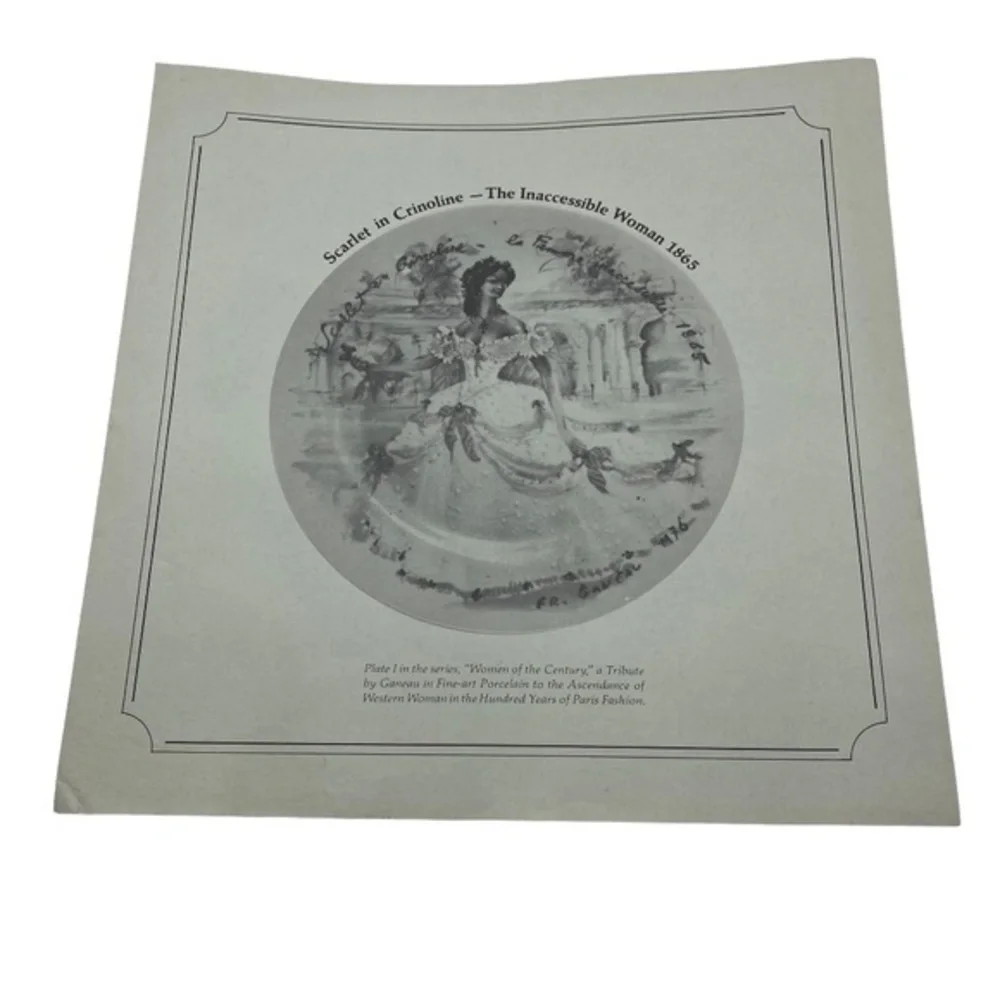 Vintage Limoges Scarlet in Crinoline The Inaccessible Women 1865 Plate